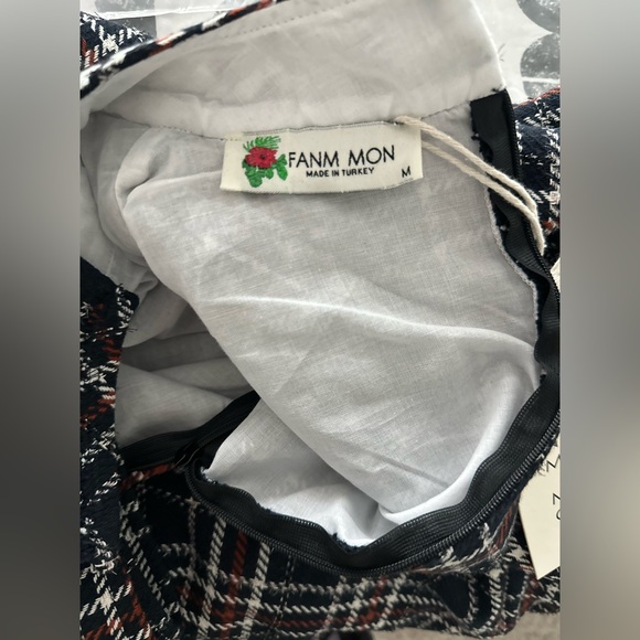 Fanm Mon Plaid Dress with Embroidered Floral Accents - Picture 8 of 10